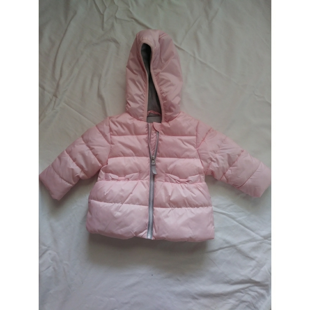 Pink puffer jacket